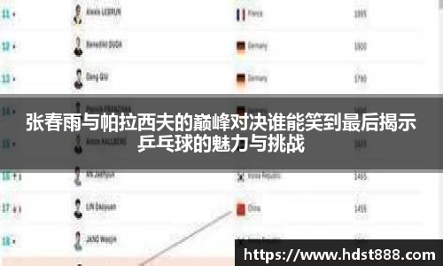张春雨与帕拉西夫的巅峰对决谁能笑到最后揭示乒乓球的魅力与挑战