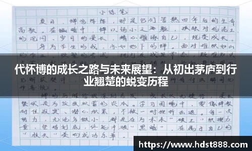 代怀博的成长之路与未来展望：从初出茅庐到行业翘楚的蜕变历程